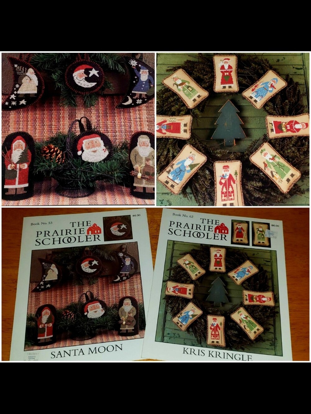 Two (2) Prarie Schooler Christmas Cross-Stitch Leaflets